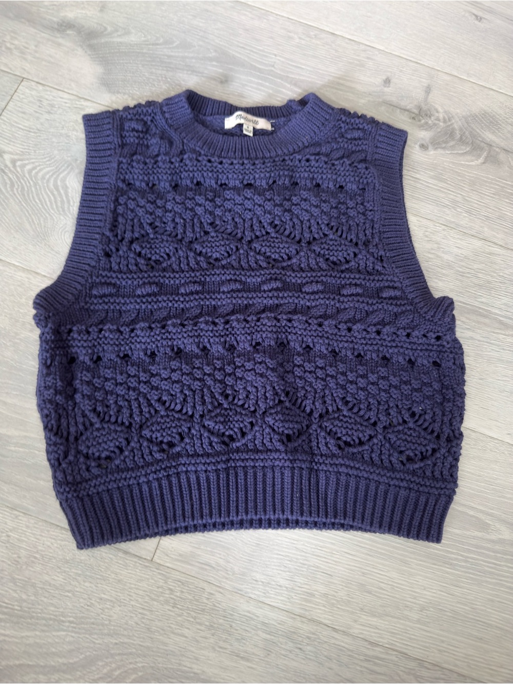 Madewell - Navy women’s cable knit vest